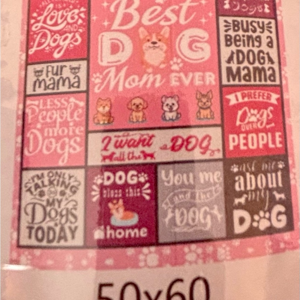 Dog Mom Blanket - Pink